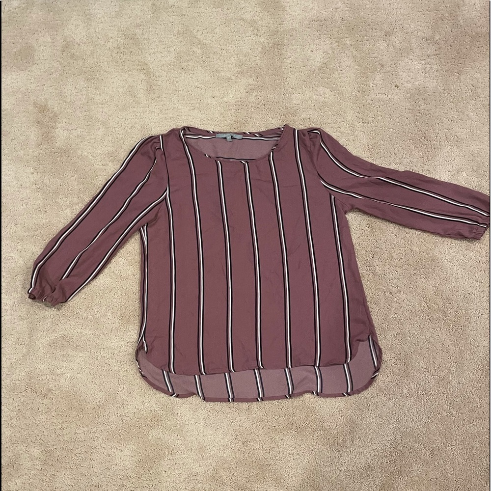 Sweet rain purple striped blouse